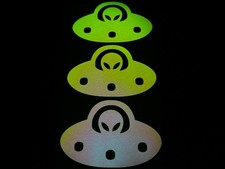 Listing image for Alien UFO SUNSET OPAL Glow In The Dark Sticker (Medium) - Peel and Stick!