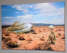 Listing image for ALIEN UFO Crash Landed In Desert CANVAS PICTURE WALL ART