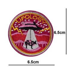 Listing image for Ufology Ufo Abduction Embroidered Patch Iron or Sew On Badge applique logo