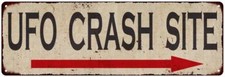 Listing image for UFO Crash Site Vintage Look Home Decor Farmhouse Metal Sign 106180071021