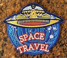 Listing image for Space Travel UFO UAP Iron/Sew On Patch 9cm x 7.5cm FREE Aliens Saucer P&P