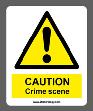 Listing image for CAUTION CRIME SCENE STICKER SIGN CHOOSE SIZE STANDARD OR GLASS STICKERS