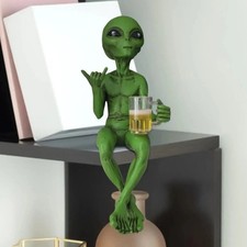 Listing image for 6″ Green Alien Roswell Space Beer Drinking Resin Statue Theme Decor Prop Display