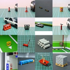 Listing image for 2pcs 1/64 Diorama Model Car Garage Parking Lot Workshop Scene Display Props Gift