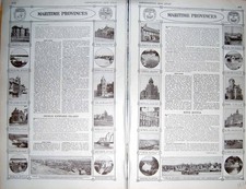 Listing image for Old Vintage Print Map 1922 Brunswick Nova Scotia John Halifax Maritime 20th