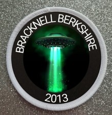 Listing image for 3" Bracknell Berkshire UFO Incident Sighting Iron / Sew on Patch Badge