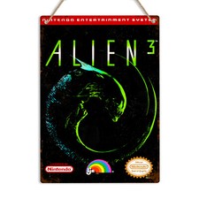 Listing image for Alien 3 NES Metal Tin Wall Sign Nintendo Retro Game Box Art Arcade Gamer Gift