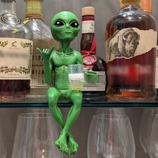 Listing image for Funny Alien Statue Decorative Green Aliens Figure Statuette Home Garden Decor