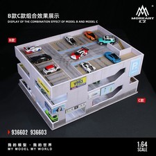 Listing image for Diorama 1/64 Car Garage Model LED Building Parking Lot Scene Diecast Car Display