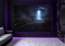 Listing image for Large A0 A1 UFO UAP Close Encounter Abduction Alien Saucer Craft Wall Art Poster