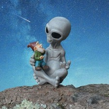 Listing image for Realistic Space Alien Statue Martian Garden Figurine Set Home Decoration Outdoor