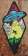 Listing image for UFO Abduction Iron/Sew On Patch 10.5cm x 5cm Ufology Alien UAP FREE P&P