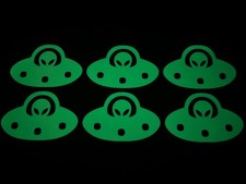 Listing image for Alien UFO Glow In The Dark Sticker (Small) - Peel and Stick!