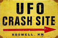 Listing image for UFO Crash Site Aluminium Metal Sign Office Bar Garage