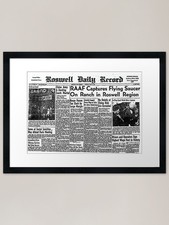 Listing image for Roswell UFO Crash news - July 8,194 Framed Wall Art Poster Canvas Print Picture
