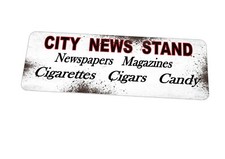 Listing image for Vintage Style News Stand Sign New York News Stand Sign News agents Metal Advert