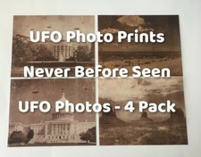 Listing image for UFO Pictures Flying Saucer Photos Alien Roswell Crash Print Area 51 - 4 Pack
