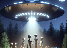 Listing image for Disclosure day UFO Alien Canvas Picture Print Wall Art
