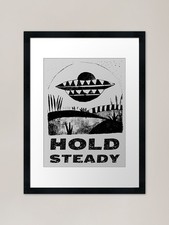 Listing image for Monochrome UFO Landscape, Black on Framed Wall Art Poster Canvas Print Picture