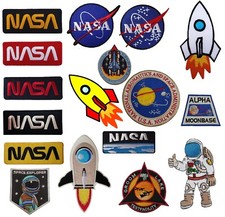 Listing image for NASA Embroidered Iron On Sew On Patch Badge space travel spaceship