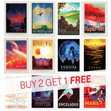 Listing image for NASA SPACE TRAVEL POSTERS Wall Art Print Poster Galaxy Holiday Retro Tourism
