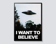 Listing image for I Want to Believe Vintage UFO Print, Photographic Alien Wall Art Decor, Space