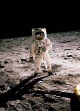 Listing image for Home Wall Art Print - Vintage Space Poster - FIRST MOON WALK - A4,A3,A2