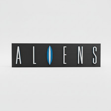 Listing image for Aliens Retro Logo Sign Wall Desk Shelf Art Decorative Collectable