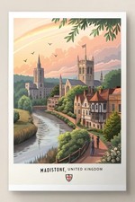Listing image for Majestic Maidstone UK Travel Poster - Historic River Medway Art Print A1-A4 Post