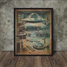 Listing image for Vintage UFO DISCLOSURE Wall Art, Sci-fi Physics UAP Decor, Alien Engineer Poster